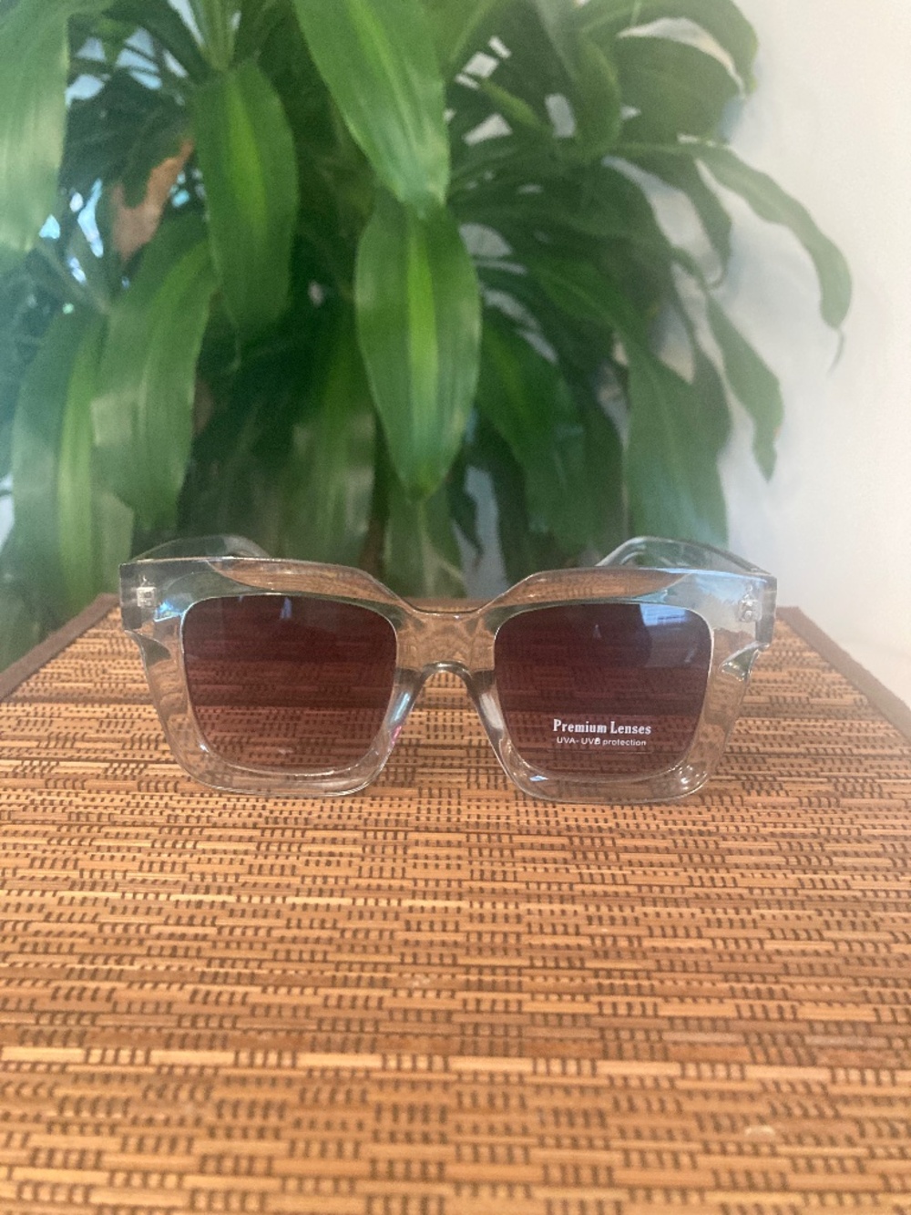 Bold Retro Square Sunglasses (5568) Clear